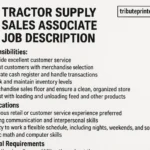 Tractor Supply Sales Associate Job Description