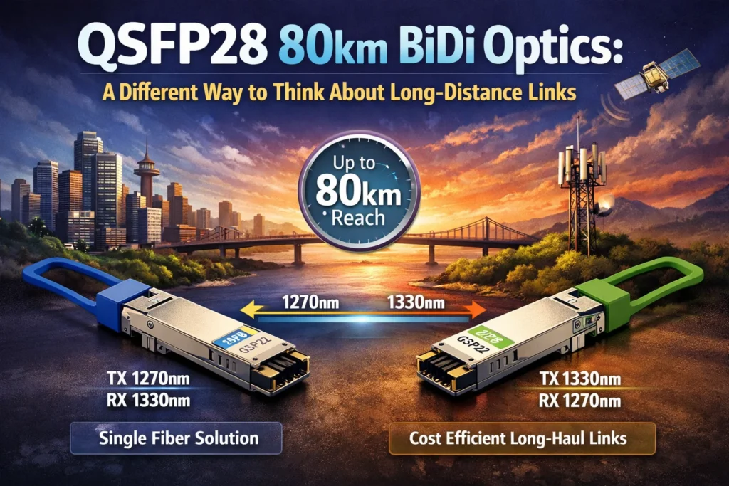 QSFP28 80km BiDi Optics: A Different Way to Think About Long-Distance Links